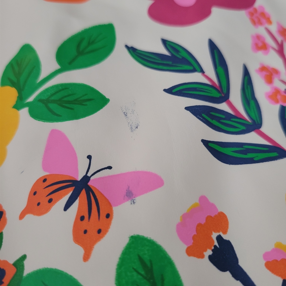 Colorful Floral Kids Raincoat with Hood GIRLS 6X - Picture 4 of 7